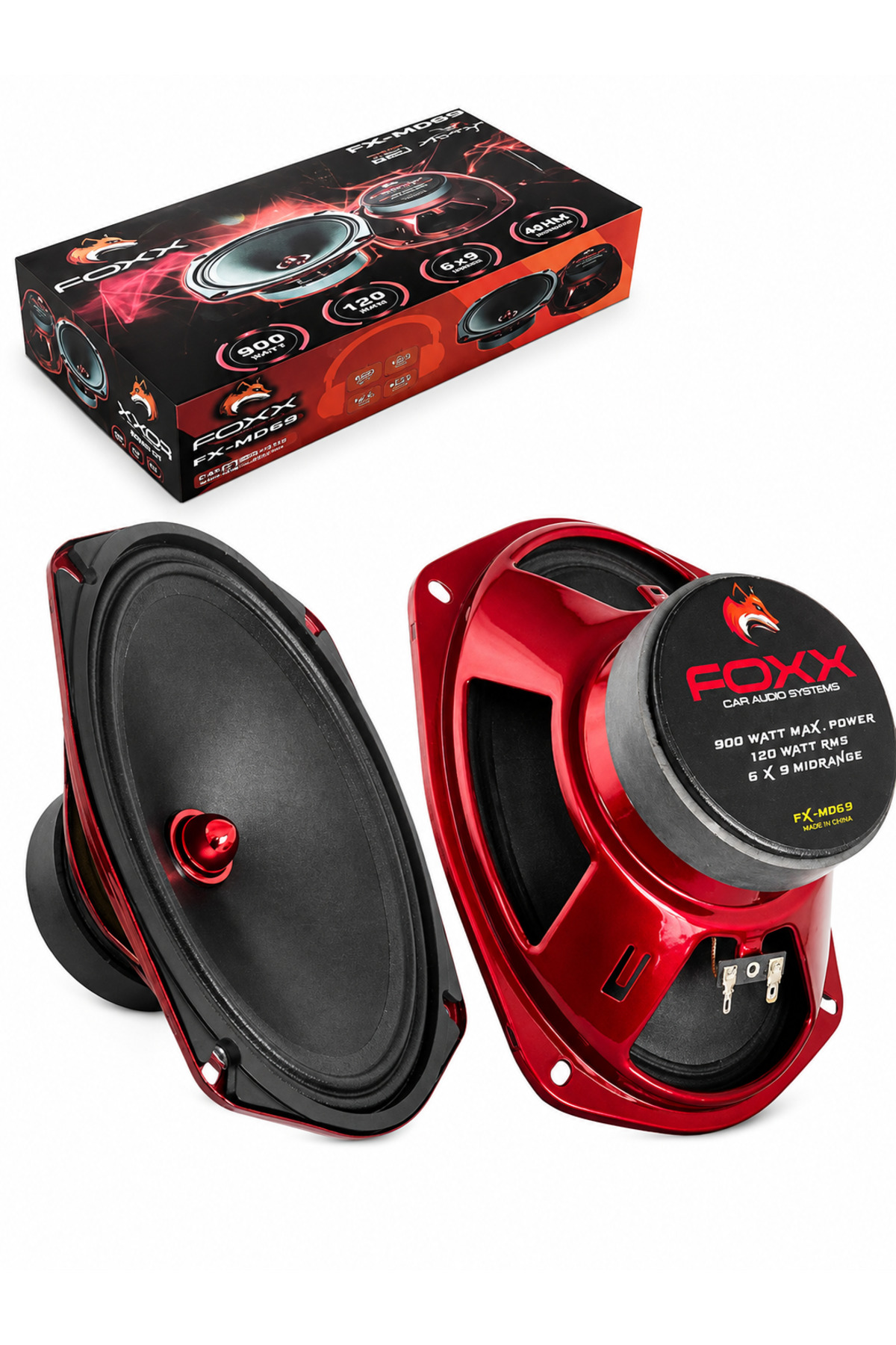 洋楽 foxx west los angeles Fox FX-MD69 Oto Midrange Oval 6x9 Inç 900 Watt 120W Rms Kapaklı 2