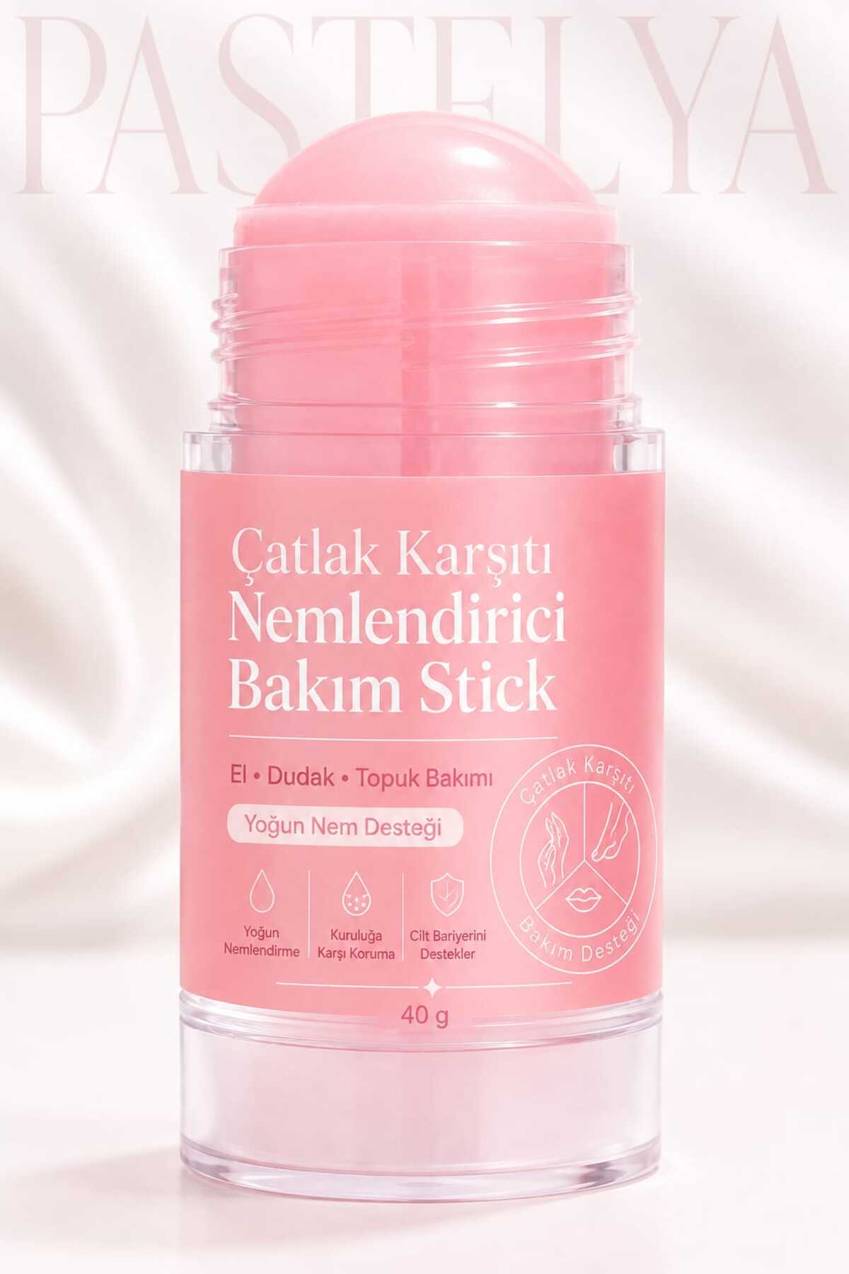Pastelya Çatlak Karşıtı Onarıcı Stick Krem - Nem Bariyeri Balm - PEMBE (El, Yüz, Ayak Bakımında Balm) — BALPMB