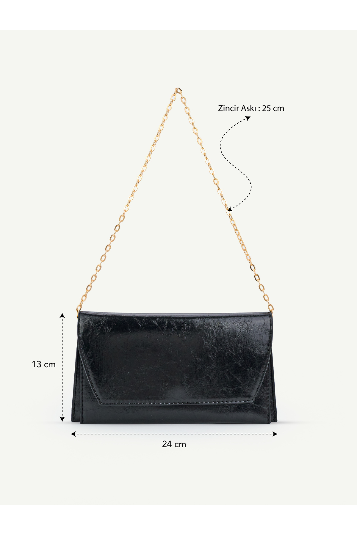 Nudia Sisi Zincir Askılı Mıknatıs Detaylı Zincir Askılı Kapaklı Kadın El ve Omuz Çantası, Şık Portföy Clutch görsel 5