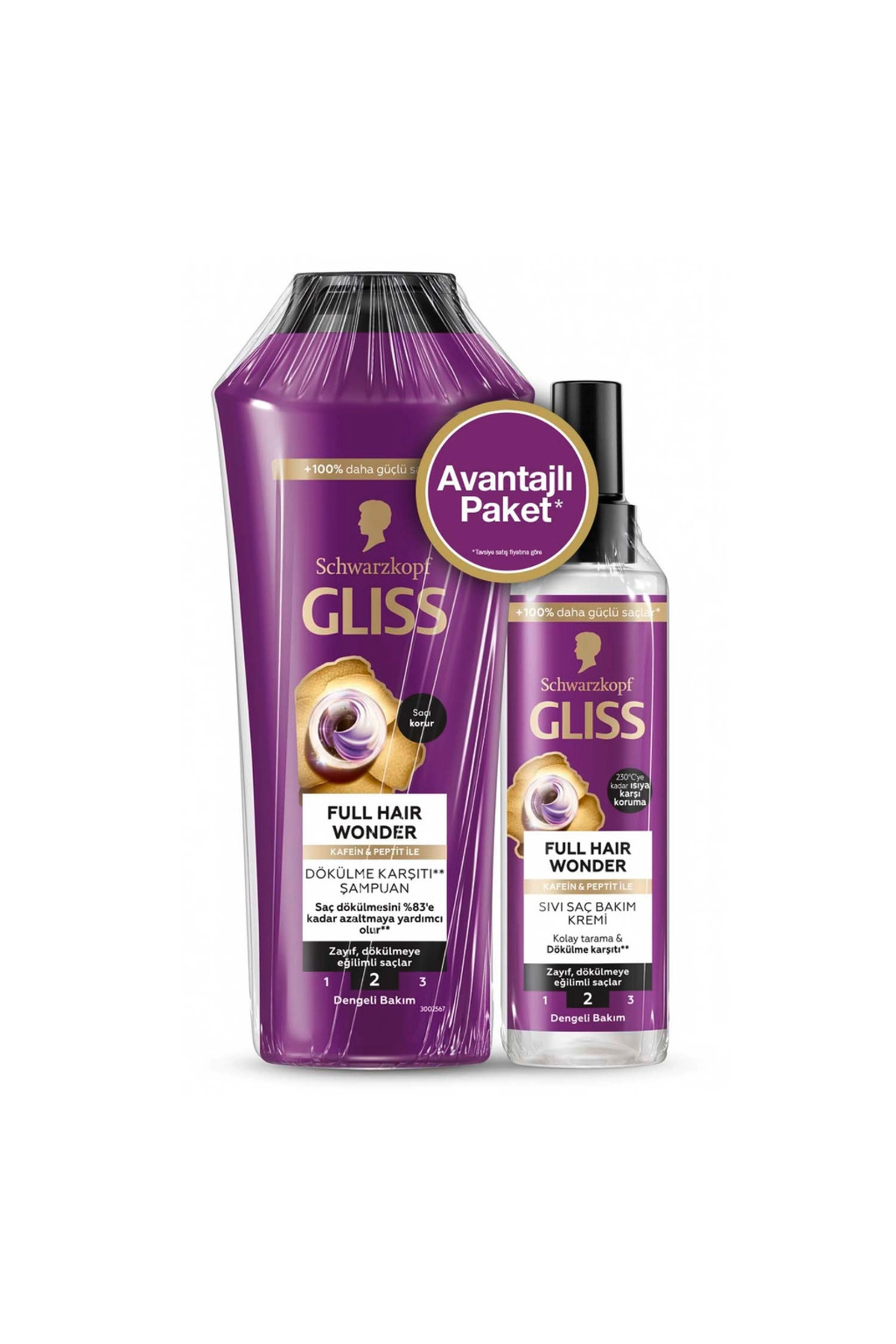 Gliss Full Hair Wonder Şampuan 400 ml + Sıvı Saç Bakım Kremi 200 ml — luna98876