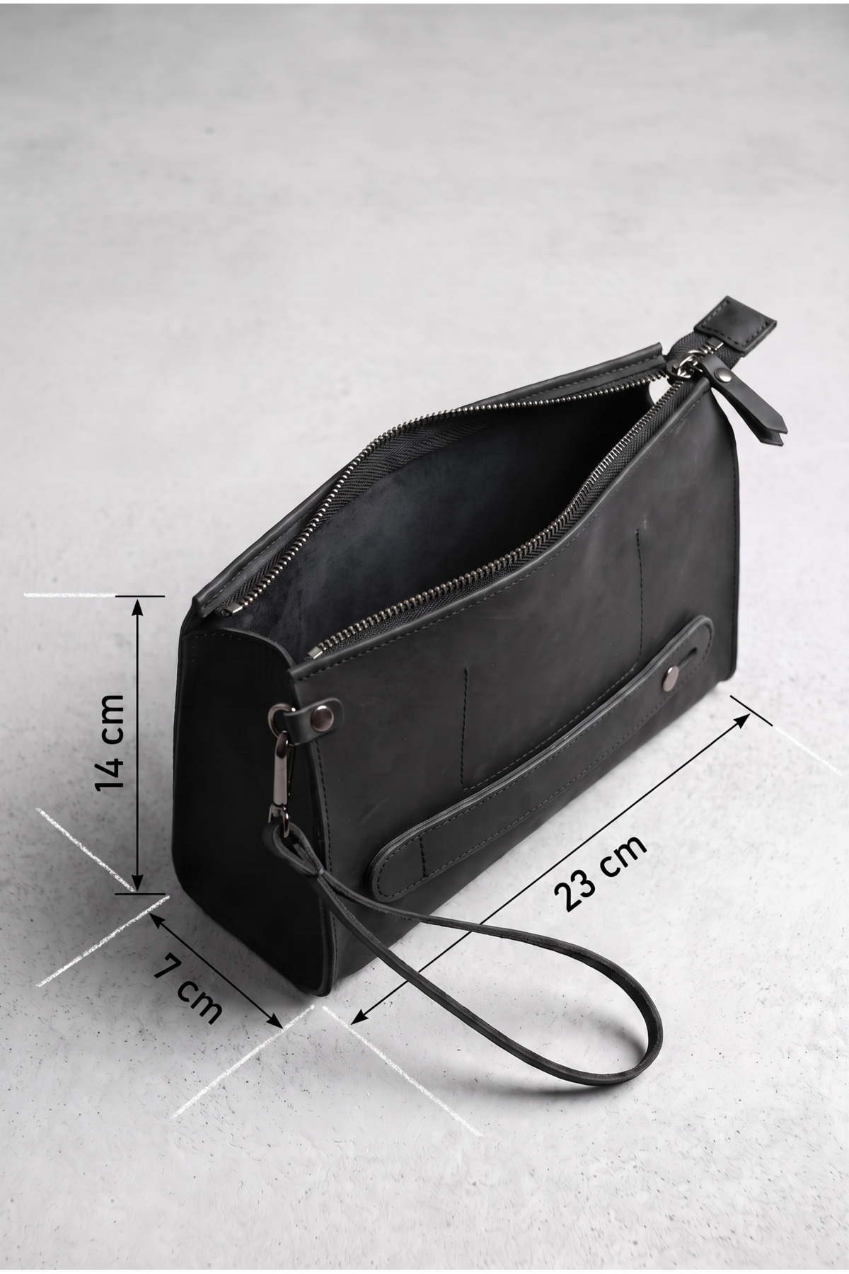BeeBlack Hakiki Deri Organizer TİTAN Model El Çantası- Crazy Günlük El Taşıma Çantası