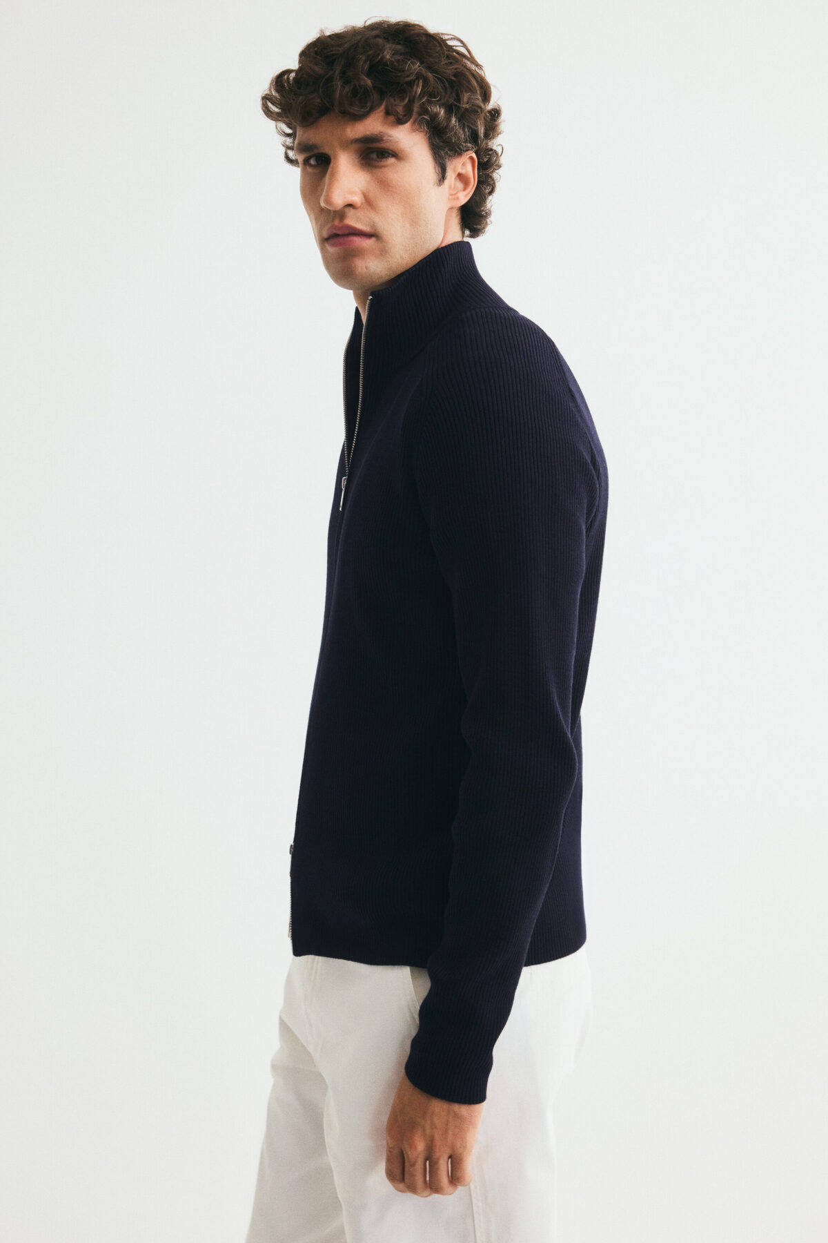 H&M Lastik Örgülü Hırka Slim Fit görsel 6
