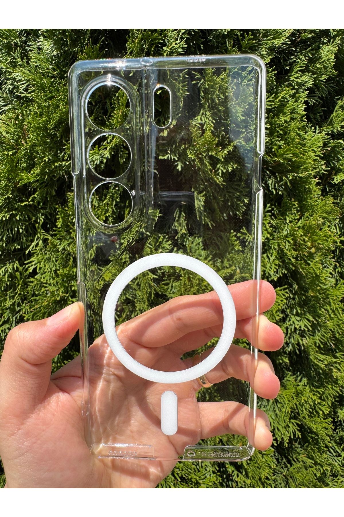Tecno Camon 40 Pro Uyumlu Kılıf İnce Sert Sararmaz Magsafe Kamera Korumalı Koruyucu Dayanıklı Transparan Arka Kapak