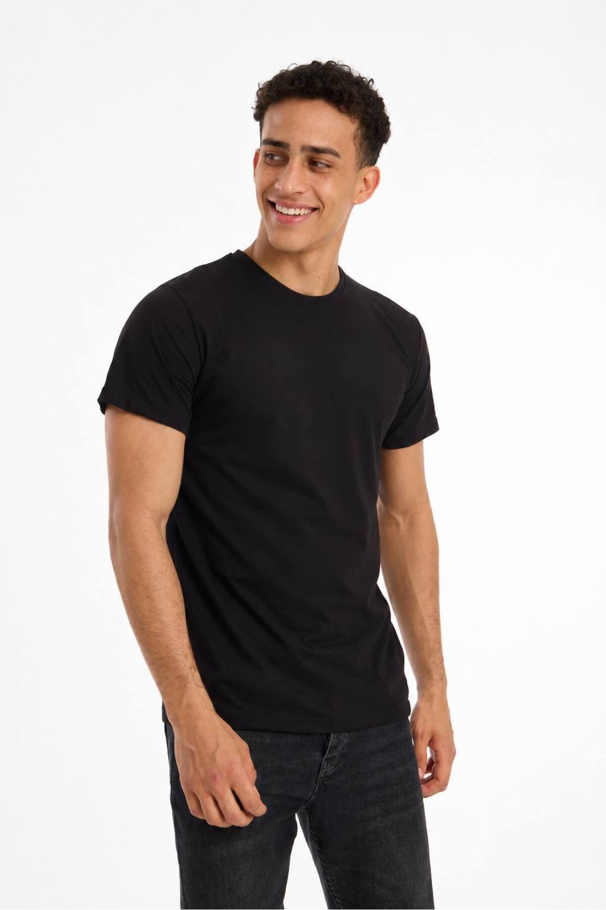 RAPHMOND İSVEÇ KALİTESİ Regular Kesim %100 Pamuk Bisiklet Yaka Premium Tişört/T-Shirt görsel 2