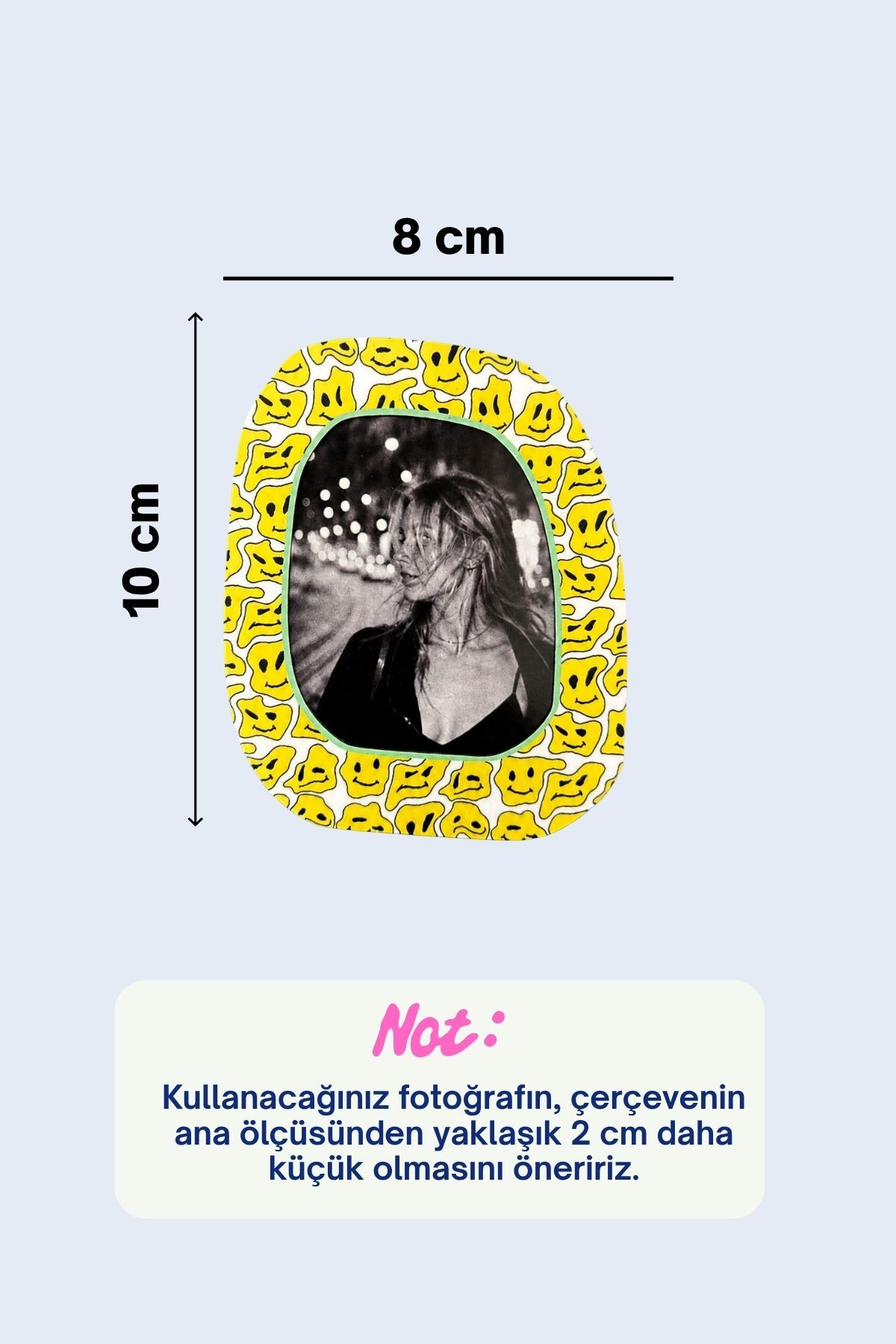 Gülen Yüz Smile Magnet Fotoğraf Çerçevesi – Sarı
