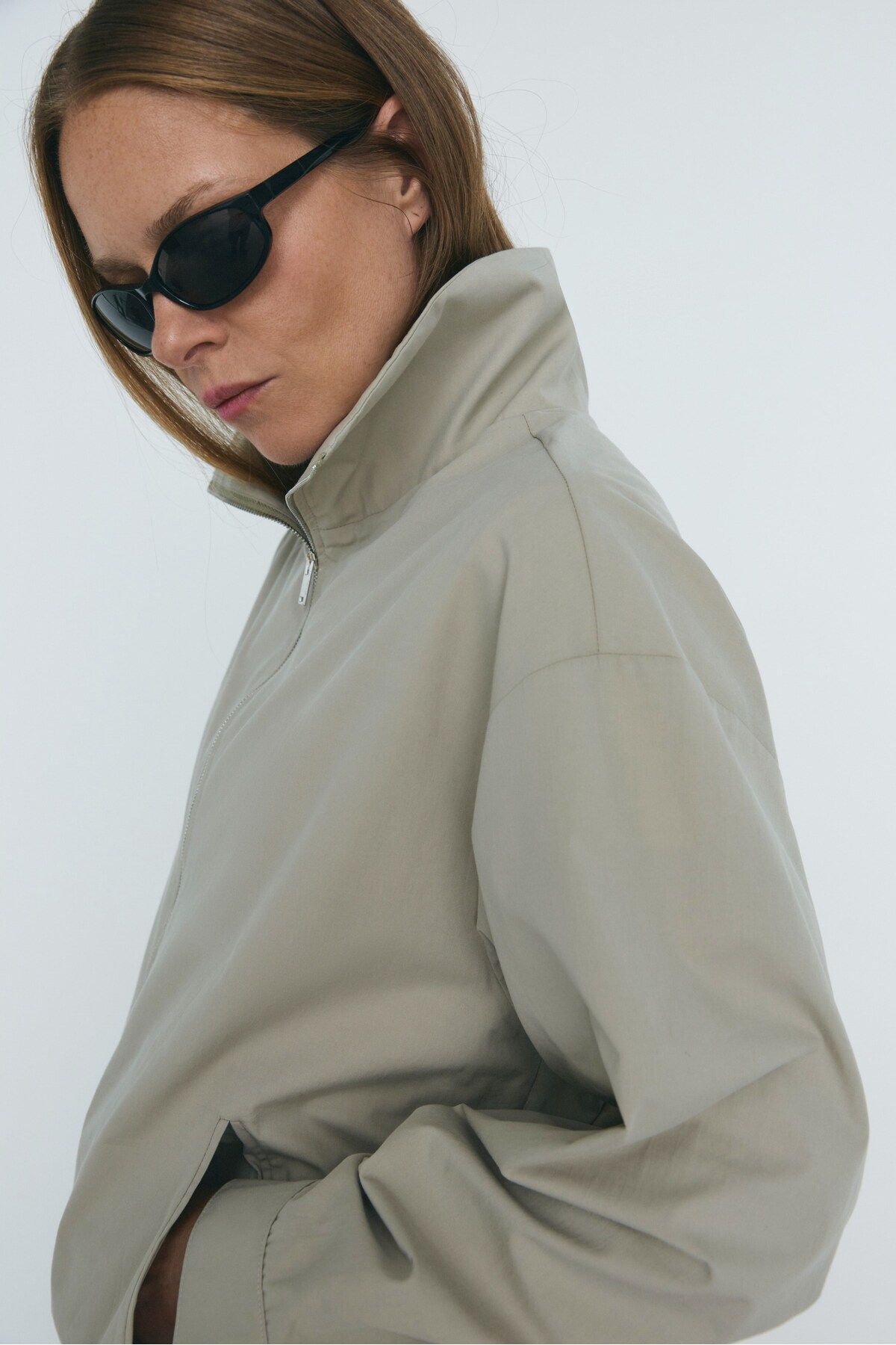 Suud Collection Taş Nora Fermuarlı Gabardin Ceket görsel 2