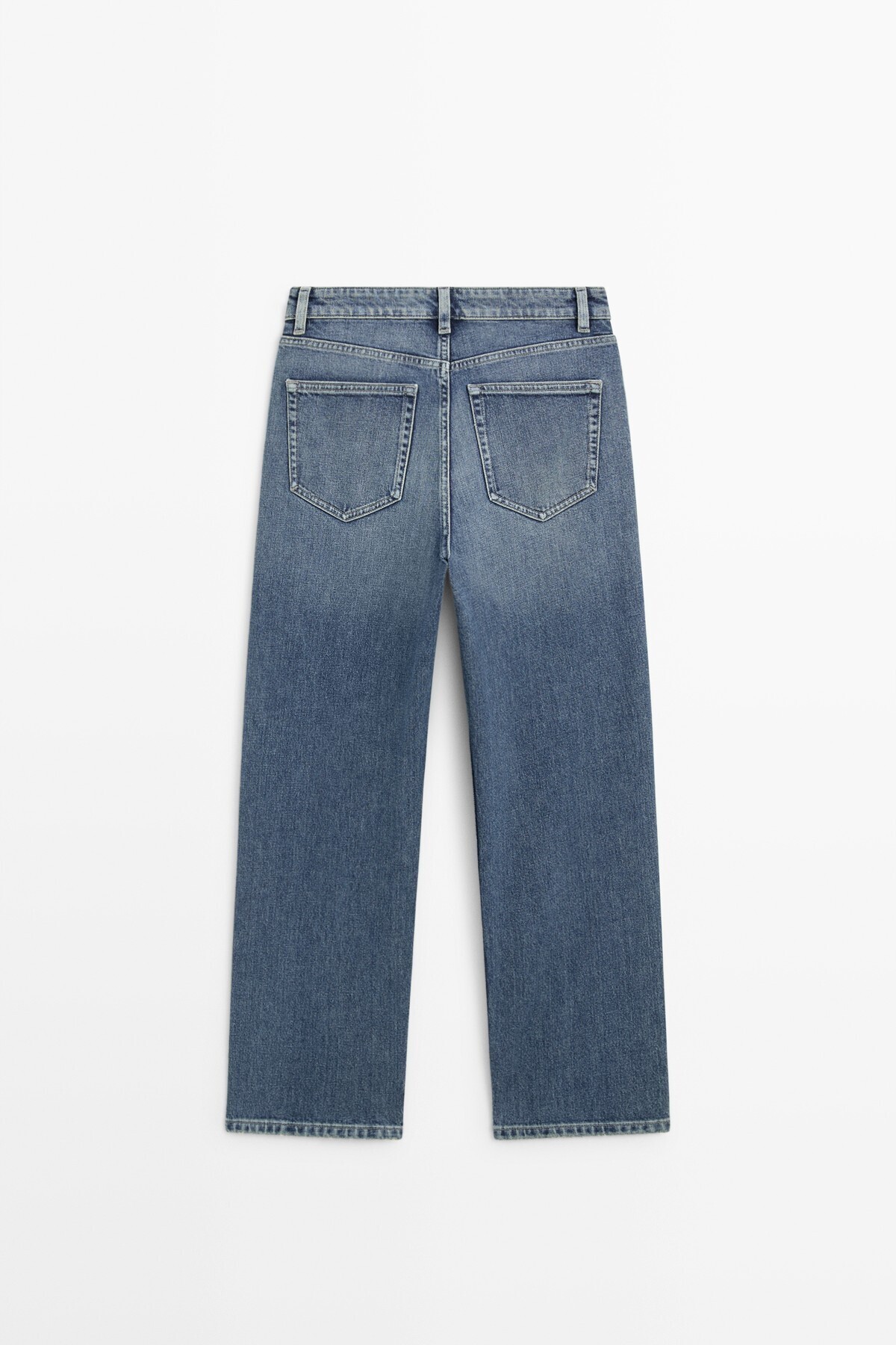 Massimo Dutti Cropped yüksek bel straight fit jean görsel 8