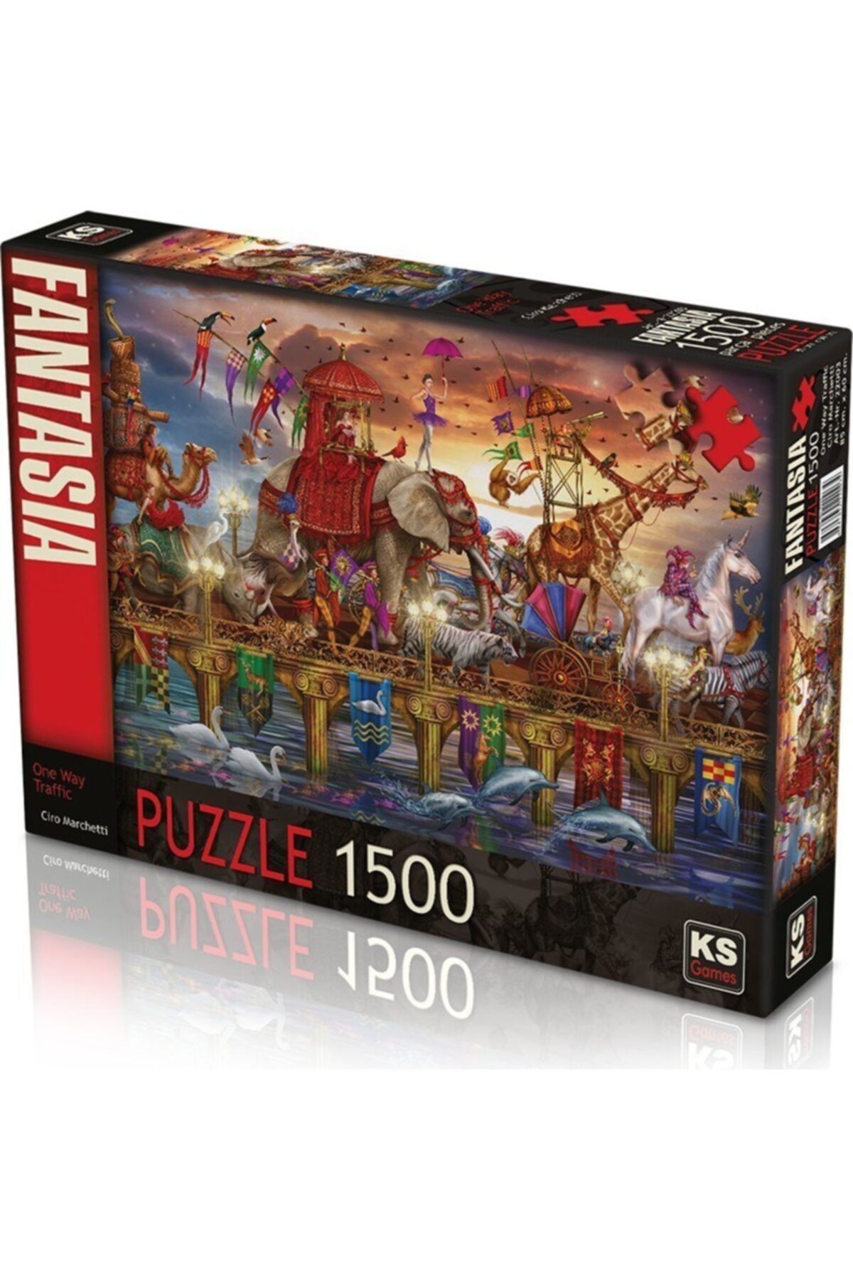 پازل 1500 قطعه یک راه محصول دارای مجوز ترافیک Ks Games