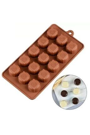 Silikon Çikolata Kalıbı Kare Üzeri Spiral 3 Cm PYP-YP1301--