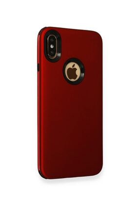 Iphone Xs Max Uyumlu Kırmızısı Pales Çift Katmanlı Sert Silikon Kılıf PLSXS1MX-MLY701