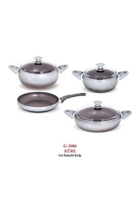 Küre Bakalit Kulp 7 Parça Granit Set Gri TYC00246855849