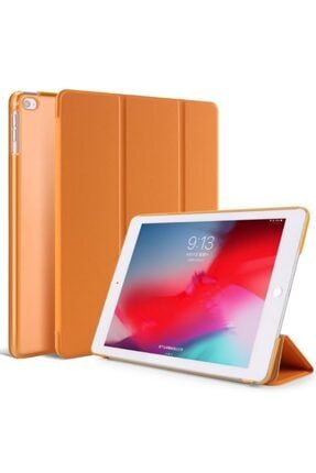 Apple iPad 7. 8. 9. Nesil 10.2 Uyumlu Kılıf Pu Deri Smart Case 2021 2020 2019 Turuncu smrt-ip9