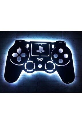 Rgb Kumandalı Ps Playstation Konsol Led Işıklı Ahşap Mdf Dekoratif tablo22