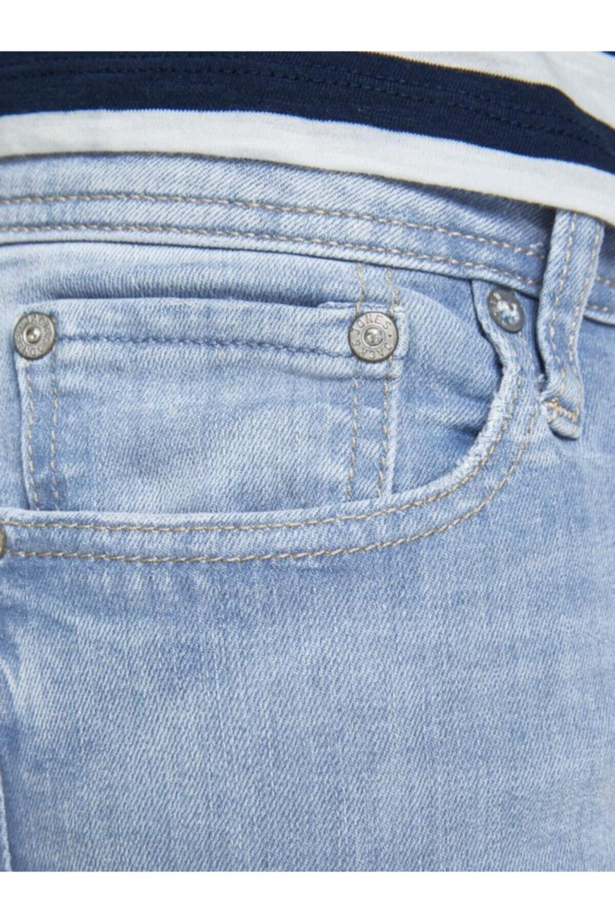 شلوار جین جک اند جونز مردانه پنبه-پلی استر آبی  راسته Slim Fit/اسلیم فیت فاق نرمال   Slim/اسلیم فیت Classical/کلاسیک | Jack & Jones 12166845-Blue Denim TR - تصویر 5