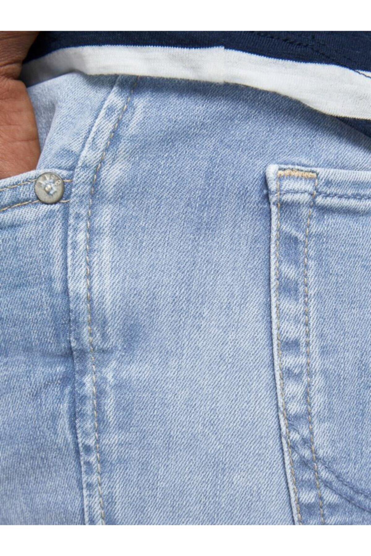 شلوار جین جک اند جونز مردانه پنبه-پلی استر آبی  راسته Slim Fit/اسلیم فیت فاق نرمال   Slim/اسلیم فیت Classical/کلاسیک | Jack & Jones 12166845-Blue Denim TR - تصویر 6
