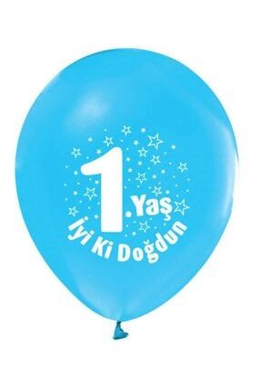 1 Yaş Iyi Ki Doğdun Baskılı Mavi Balon 100'lü Paket TPKT000000166