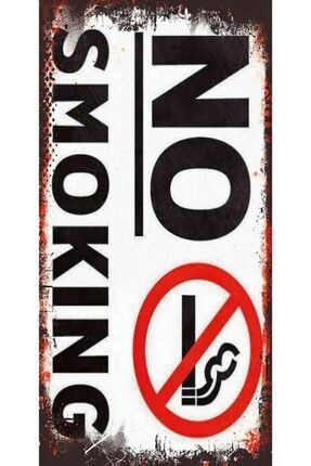 No Smoking (10 Cm X 20 Cm) Mini Retro Ahşap Poster P0404 PRA-4818193-7721