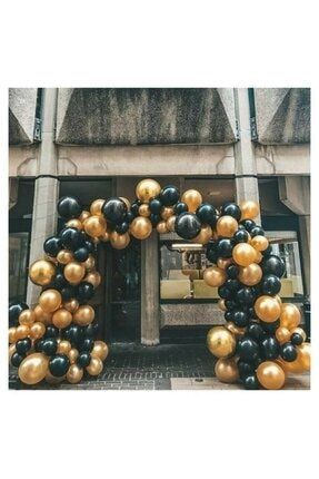 50 Adet Parti Balonu Metalik Gold -pastel Siyah Metalik Balon TPKT000000010