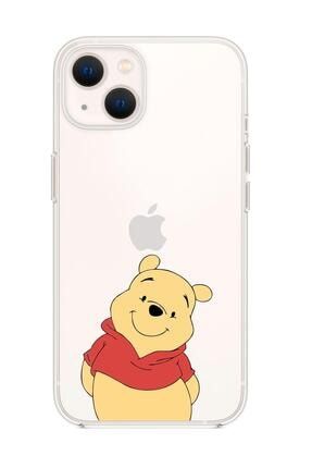 Iphone 13 Sevimli Pooh Desenli Premium Silikonlu Şeffaf Telefon Kılıfı Uyumlu pooh13sf