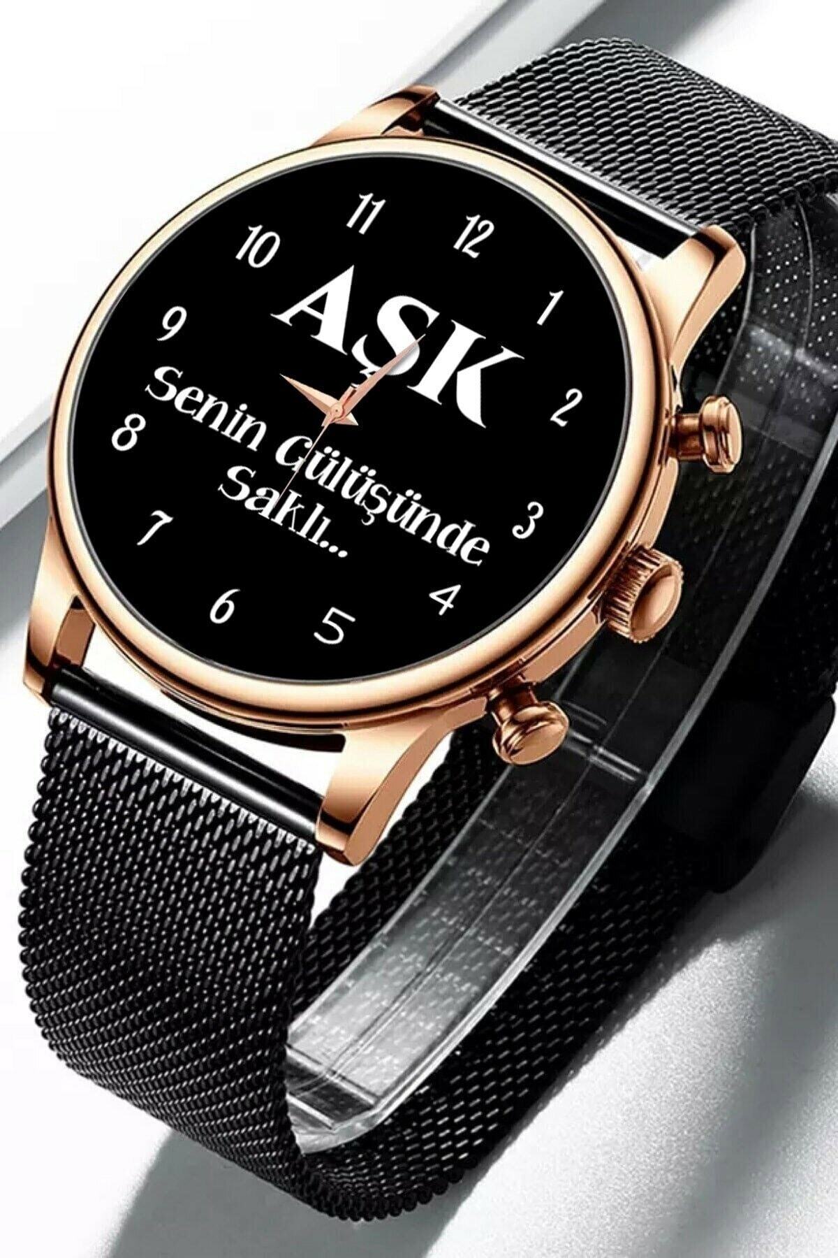 Love Is Hidden In Your Smile Written Gift Wrist Watch -Men