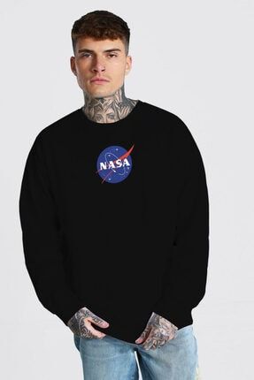 %100 Pamuk Oversize Kalıp Nasa Tasarımlı Unisex Sweatshirt NASA03