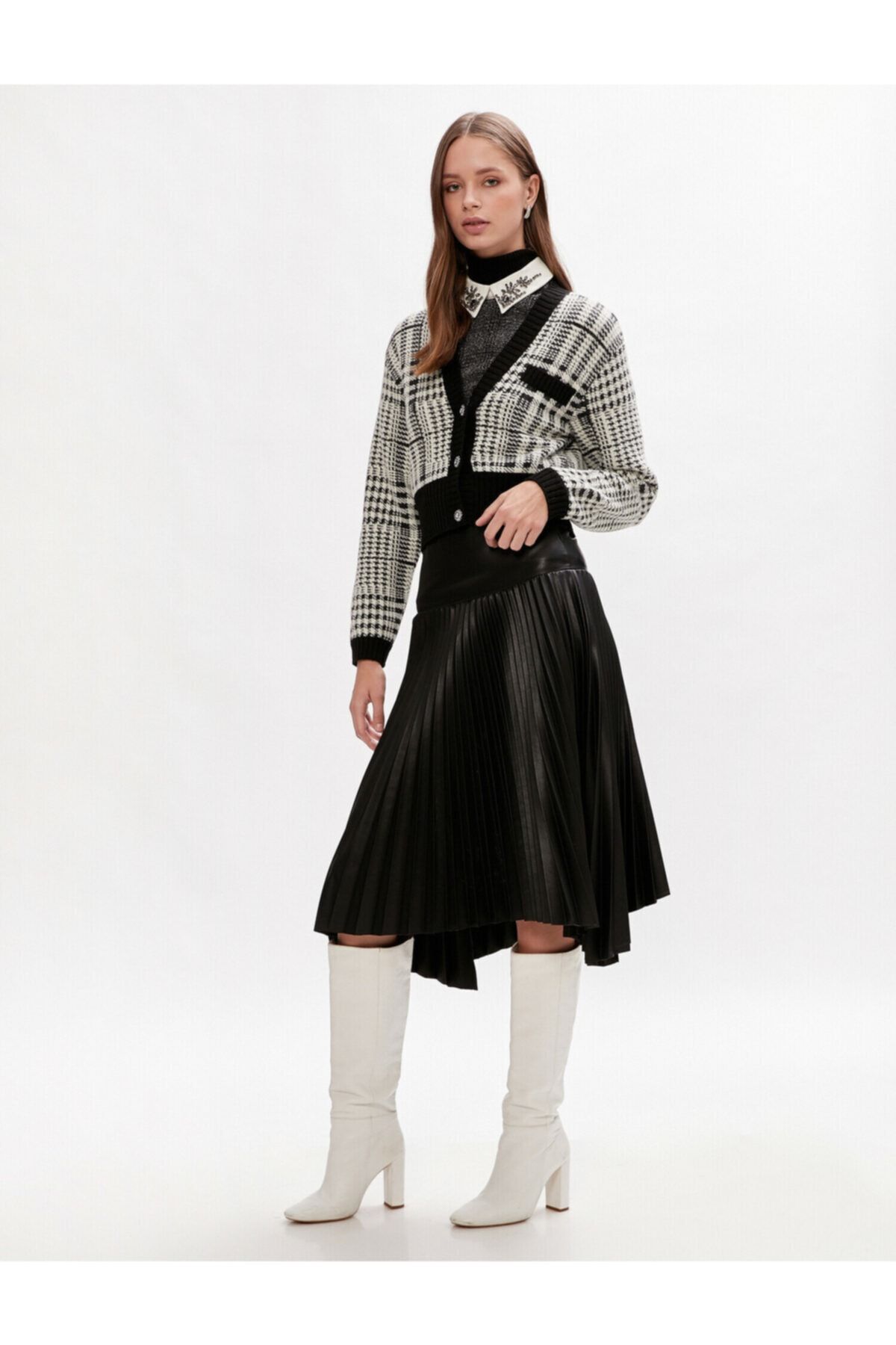 River island store leather pleated skirt