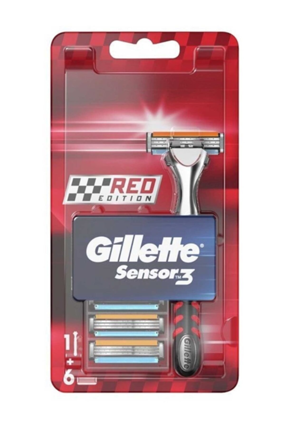 Gillette Sensor3 Tıraş Makinesi Red Edition + 6 Yedek Tıraş Bıçağı
