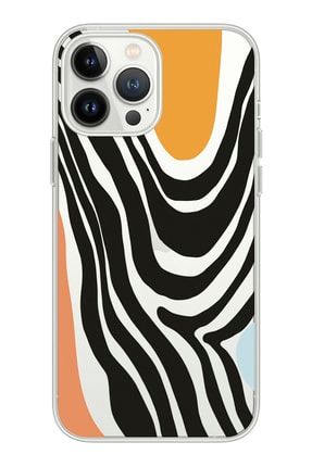 Iphone 13 Pro Şeffaf Zebra Art Desenli Telefon Kılıfı IP13P-252