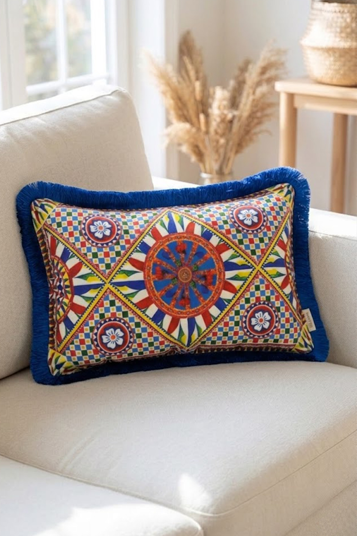 Saxe Fringed Milan 10 Pattern Decorative 30x50cm Rectangular Pillowcase