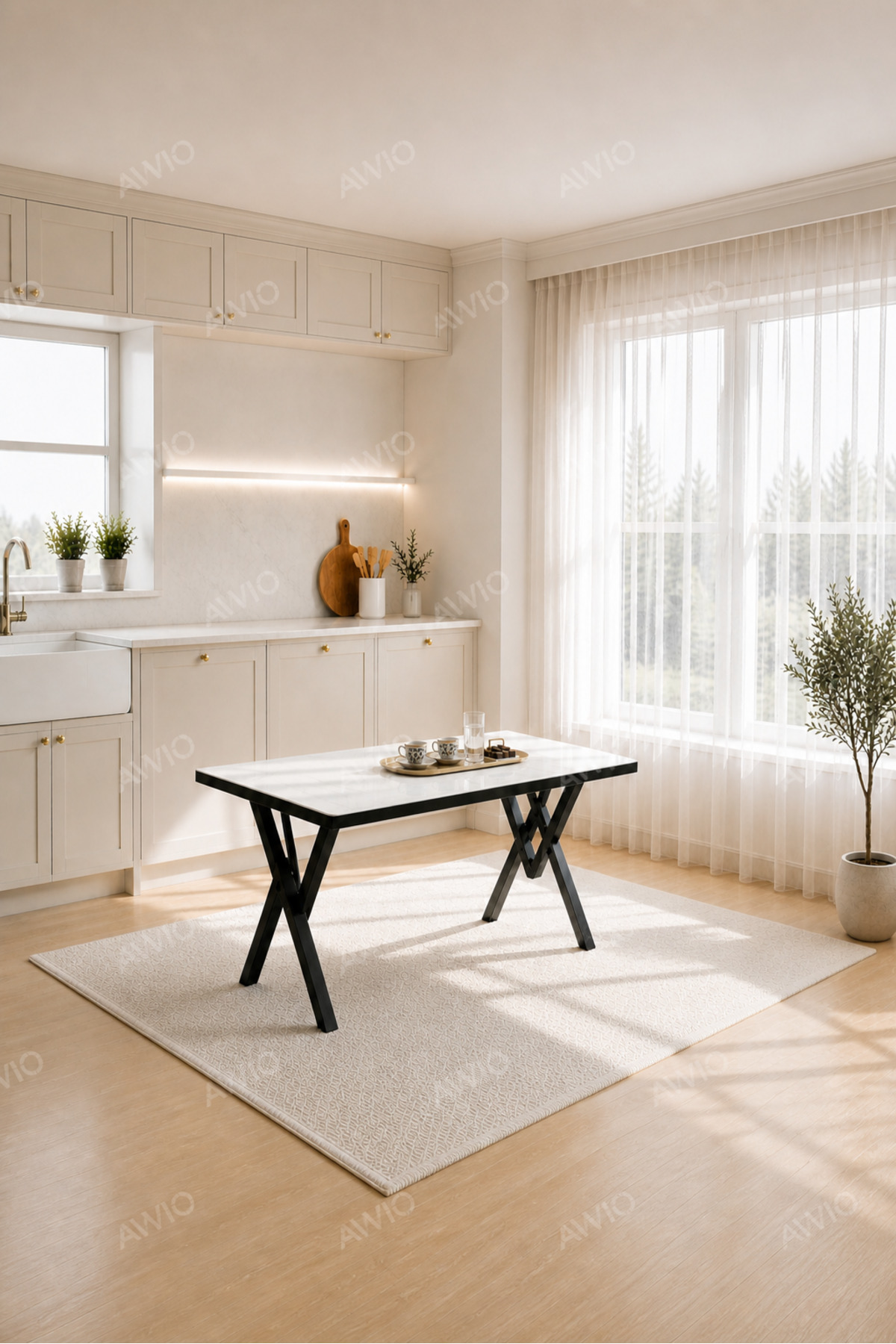 80x120 Alara Kitchen Table Dining Table Balcony Table Cafe Table
