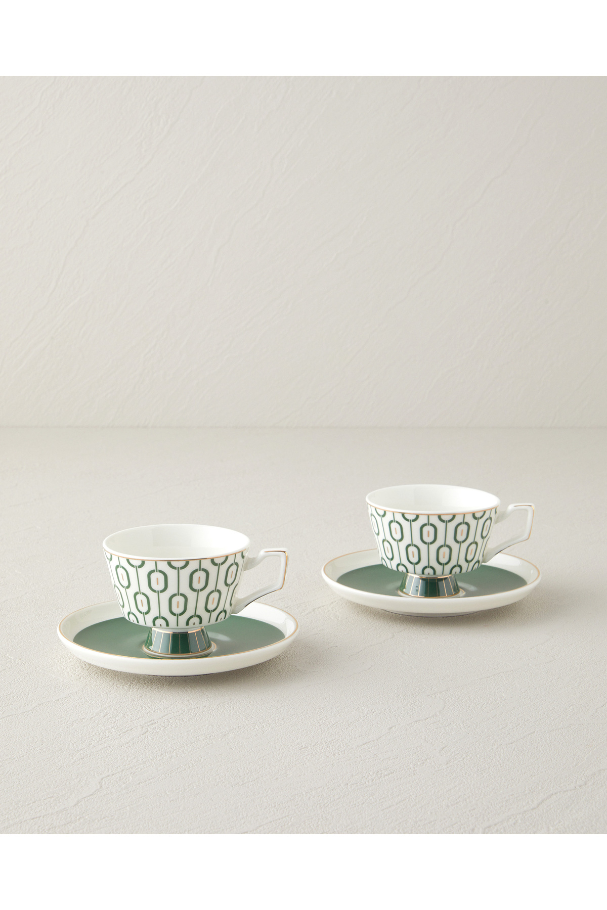 Octavia New Bone China 4 Parça 2 Kişilik Kahve Fincan Takımı 90 ml Koyu Yeşil