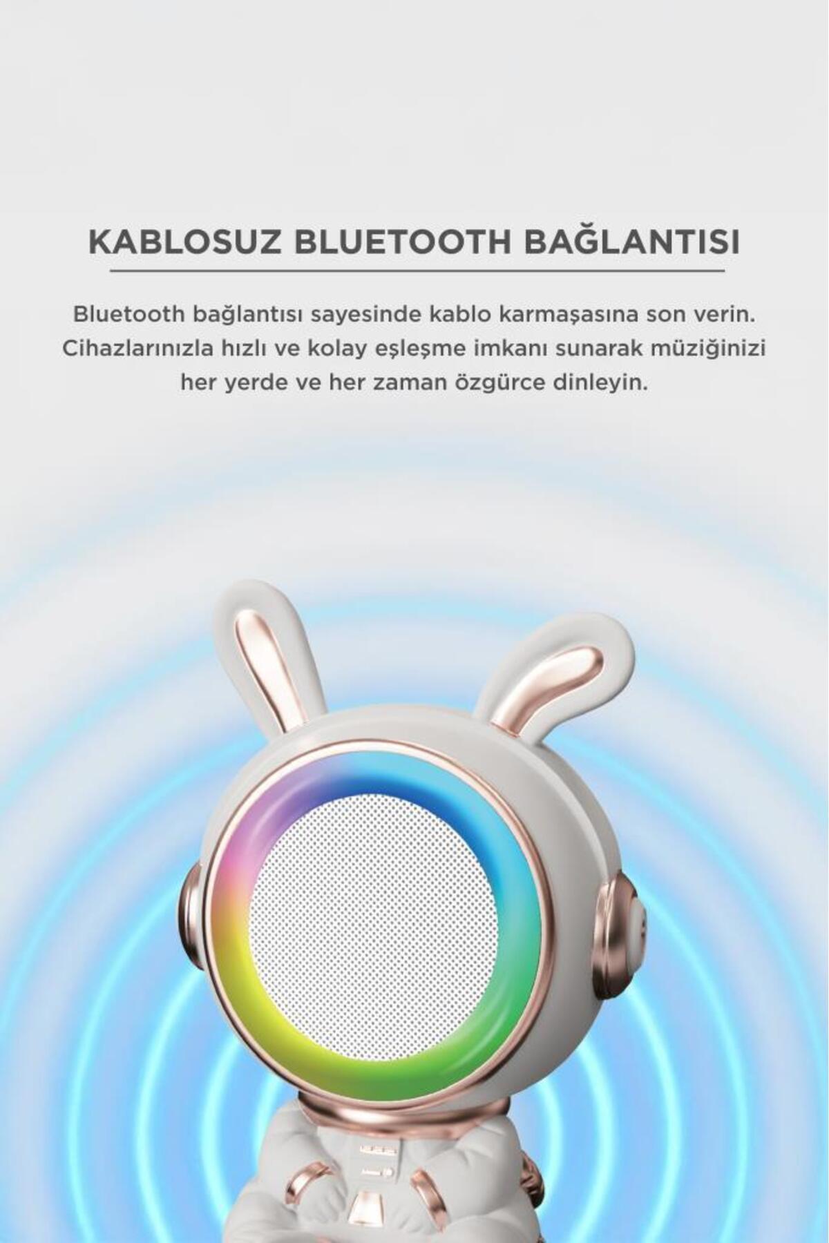 Torima Bluetooth Hoparlör Rgb Işıklı Mikrofonlu Karaoke Tavşan