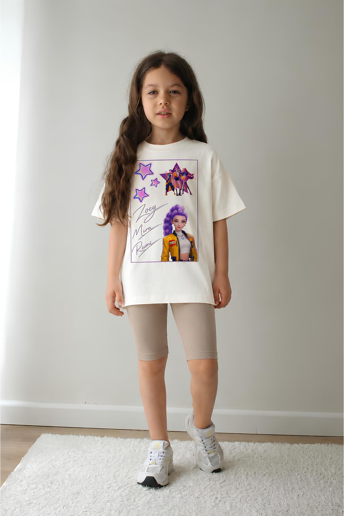 Belya Kids Wear Κοριτσίστικο Σετ Ολόσωμο Τοπ και Κολάν Υπερμεγέθους Σχεδίου H...
