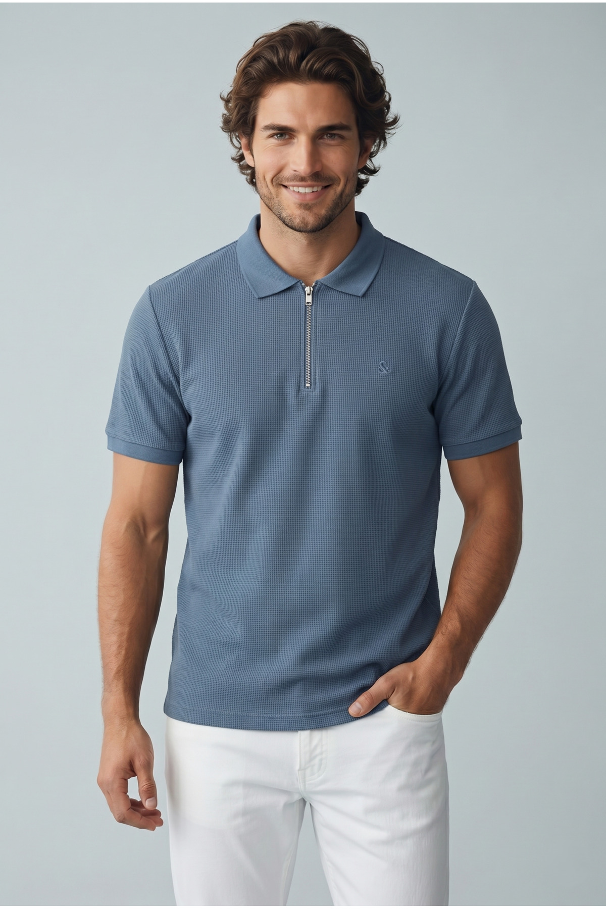 تی‌شرت آستین زیپ پولو مردانه جک اند جونز پولوشرت Jack & Jones