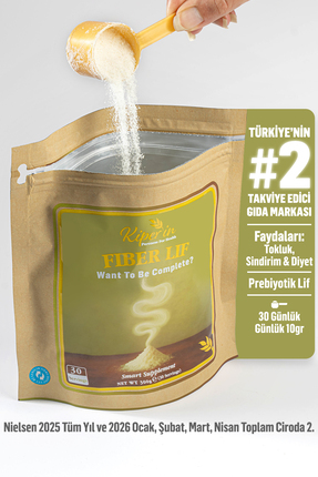 Kiperin Fiber Lif (300g) %100 Doğal Kısmen Hidrolize Guar Gum İçeren Diyet Ta...