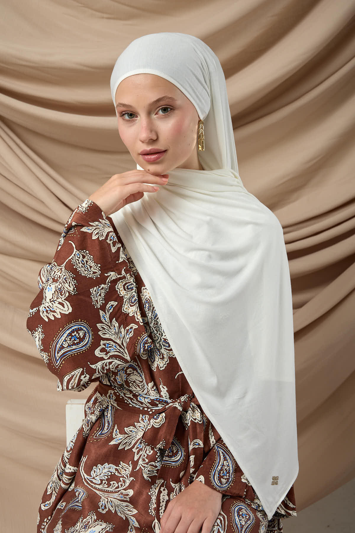 Premium Combed Cotton Shawl65002-05 Cream