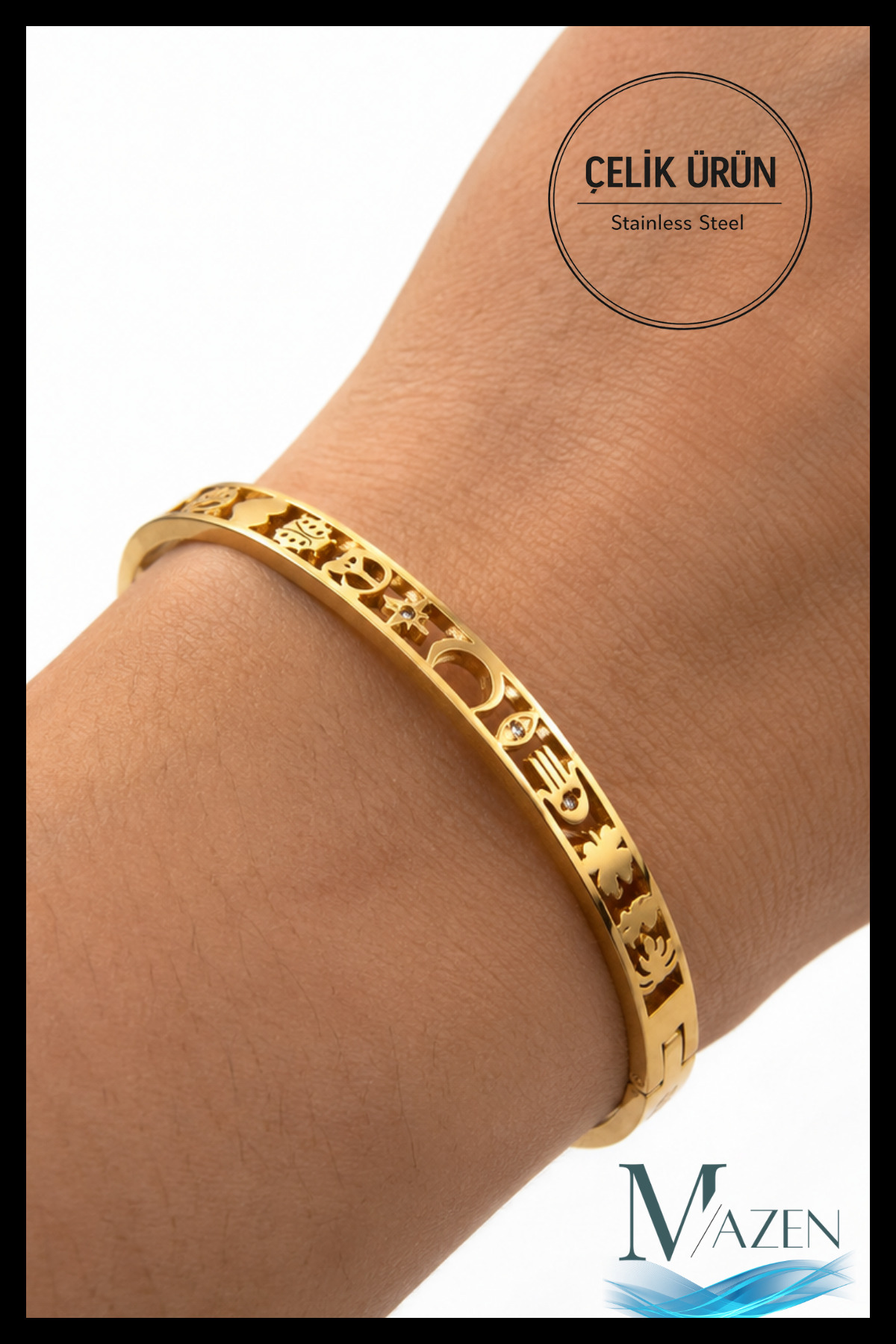 Gold Color Luck Charm Clamp Steel Bracelet | Unfading | VIP Women's Jewelry Accessory