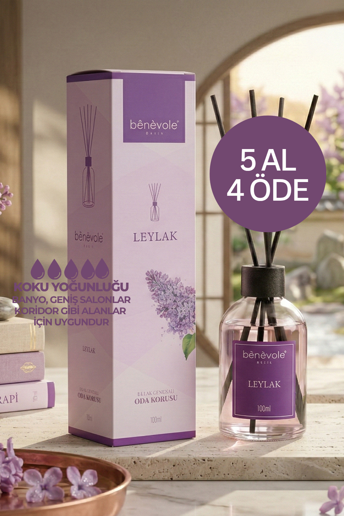 Benevole Leylak Bambu Çubuklu Oda Kokusu 100 ml | Leylak , Bahar Ferahlığı