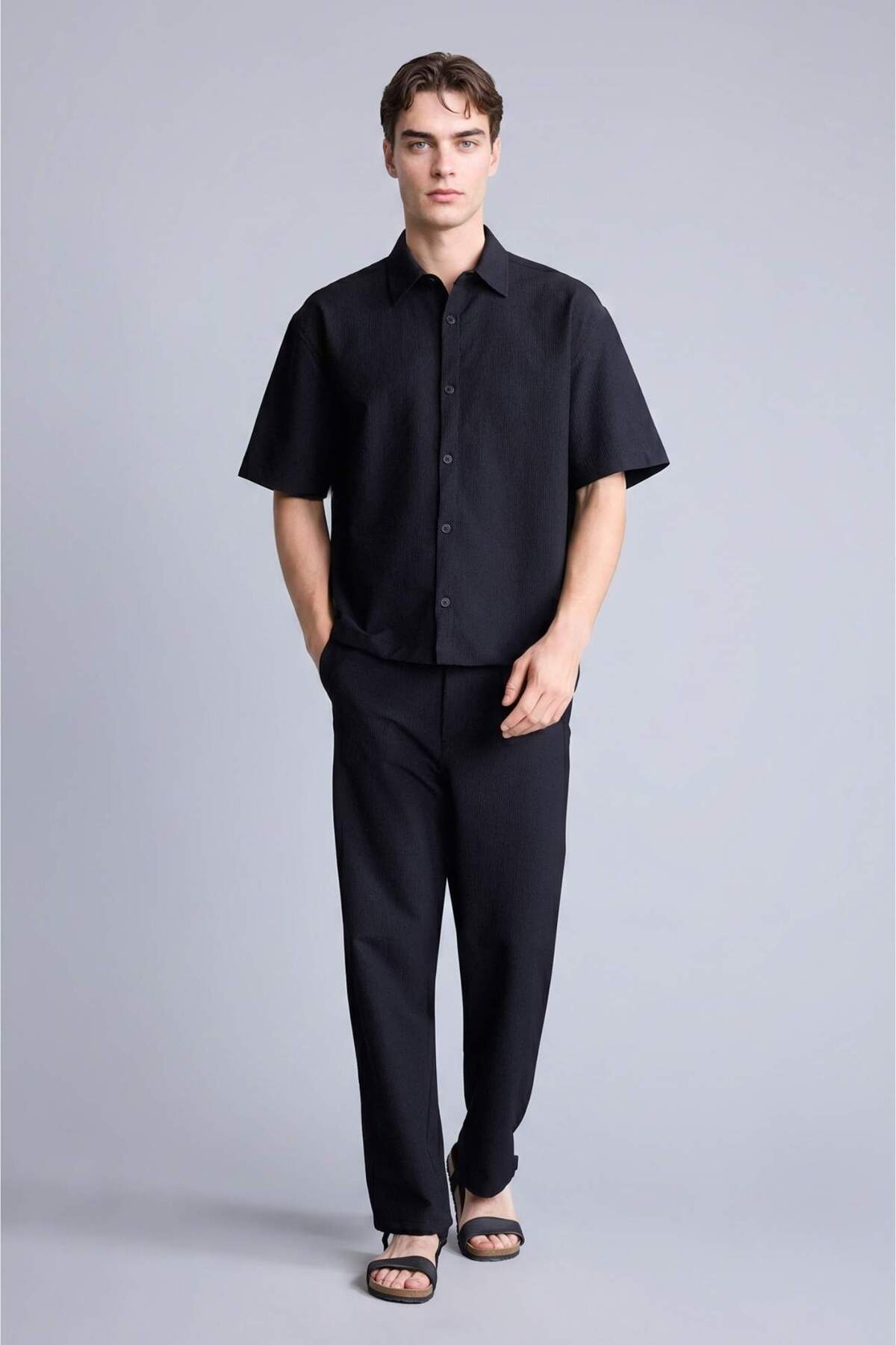 Basic Baggy Fit Pantolon F7803AX26SM — مشکی — تصویر 2 از 5