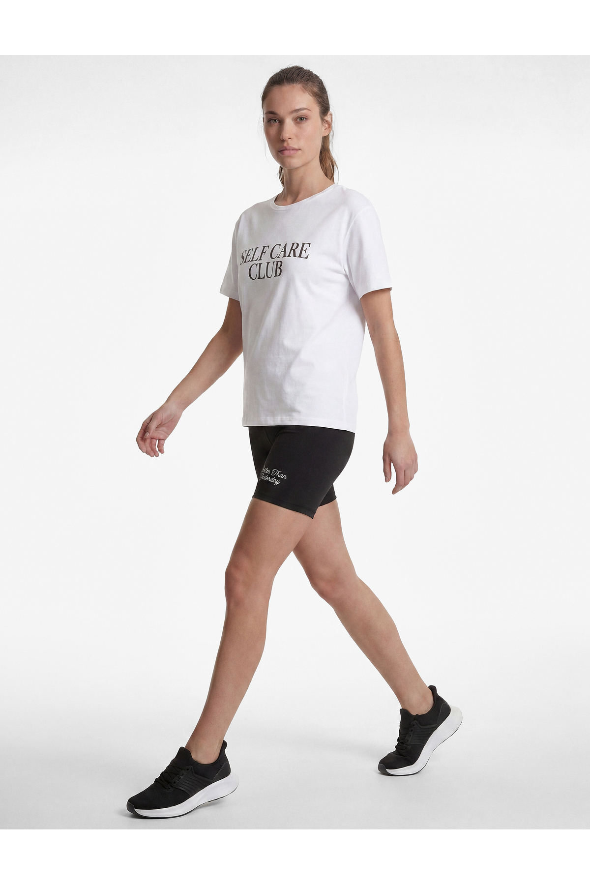 Koton Yüksek Bel Slim Fit Baskılı Spor Tayt görsel 2