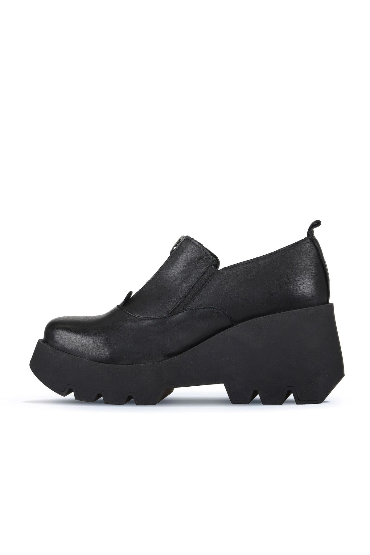 Bueno Shoes Siyah Deri Kadın Dolgu Topuklu Ayakkabı 01wz8401 görsel 3