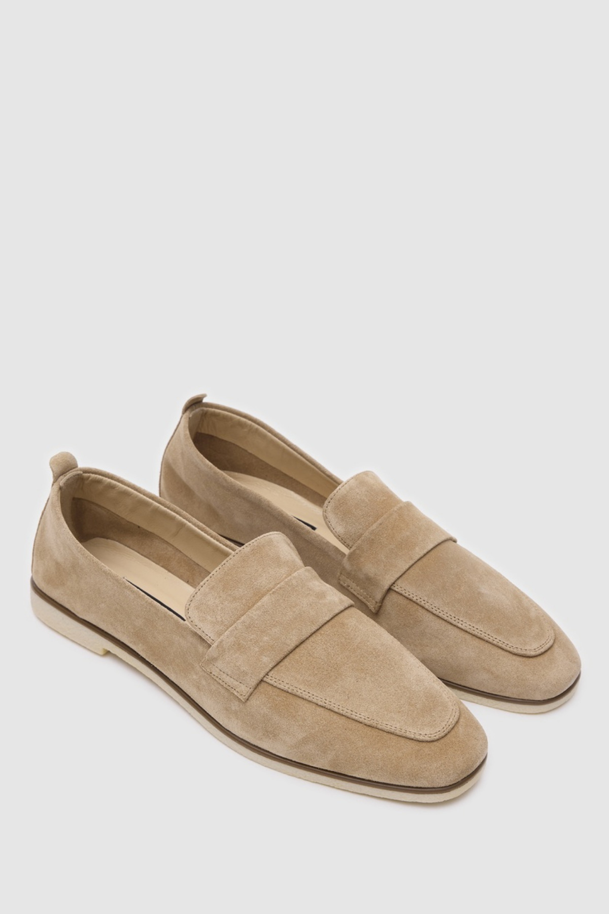 TOGO Bisküvi Süet Hakiki Deri Kadın Loafer Ayakkabı [TG060226] görsel 4