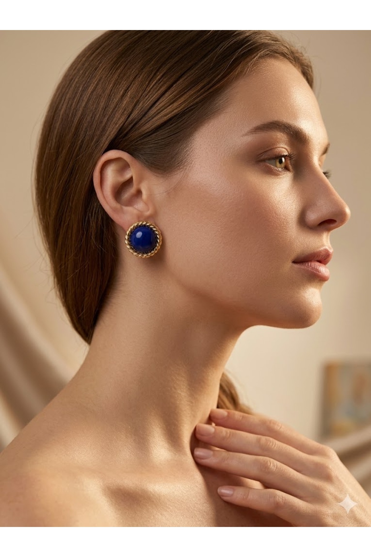 Royal Acrylic Rhinestone Round Earrings
