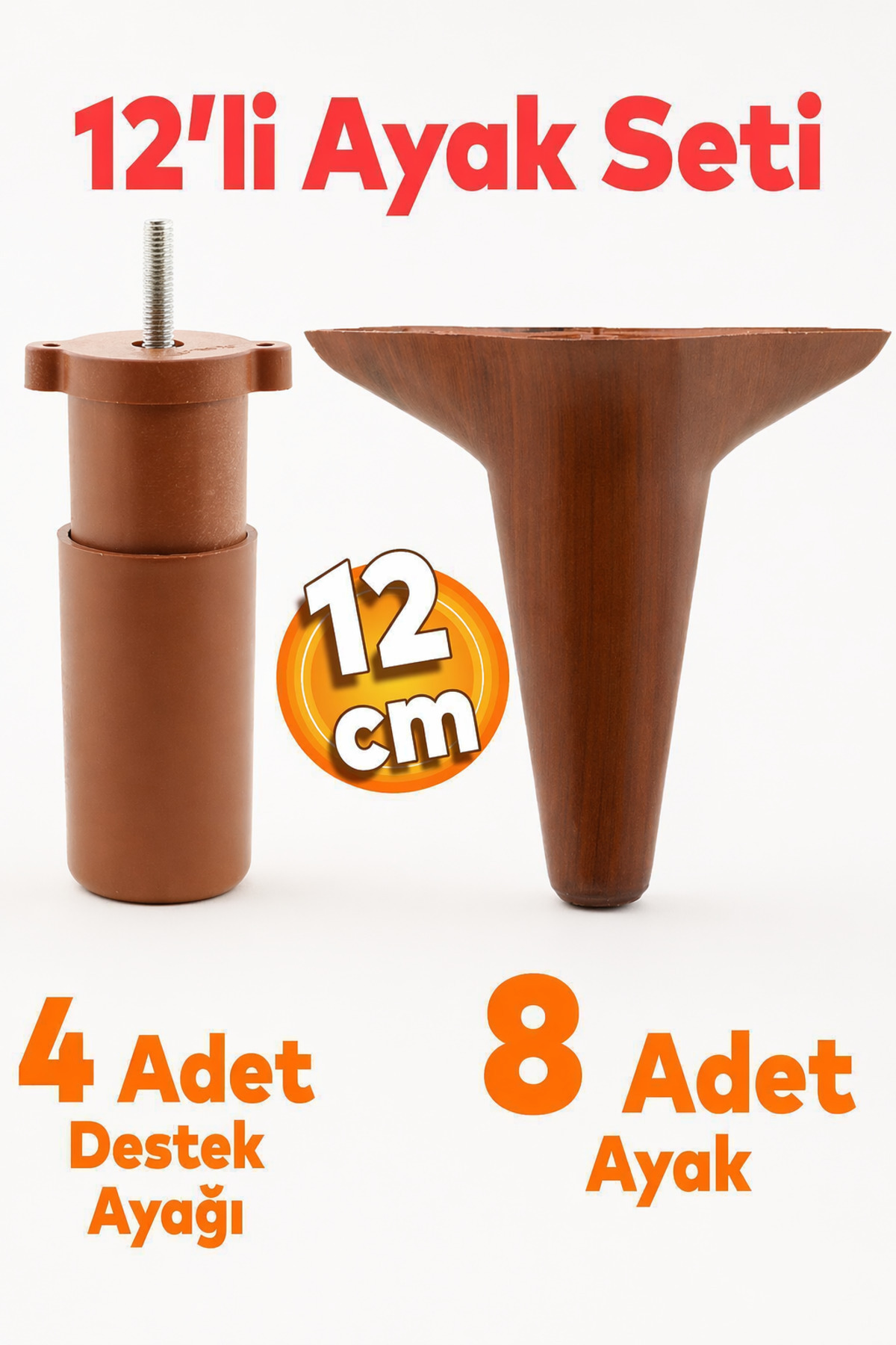 Aspen 12-Piece Set Furniture Sofa Seat TV Unit Base Feet Support 12 Cm