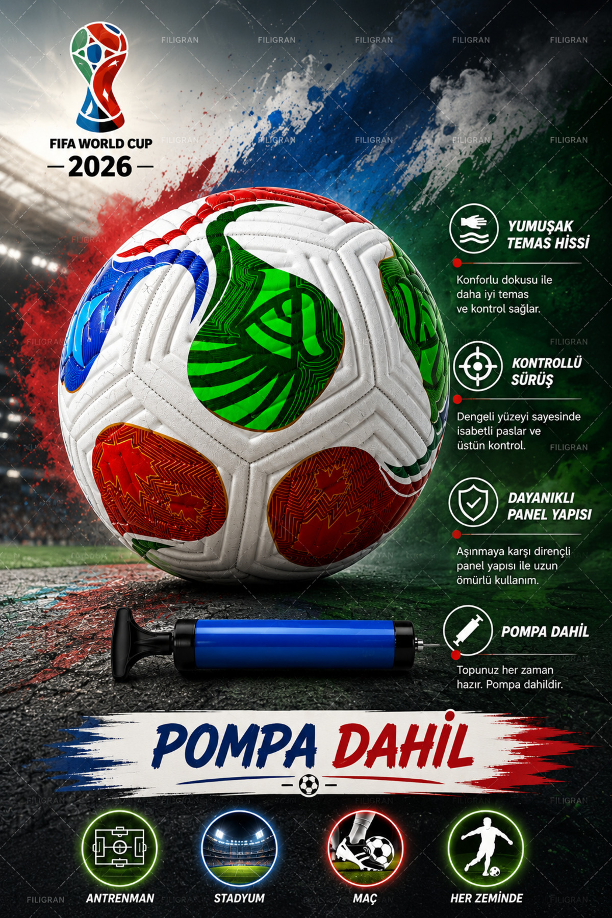 Janva Futbol Topu Lazer Kesim 425 gram 1.kalite FİFA 2026 YENİ YENİ YENİ