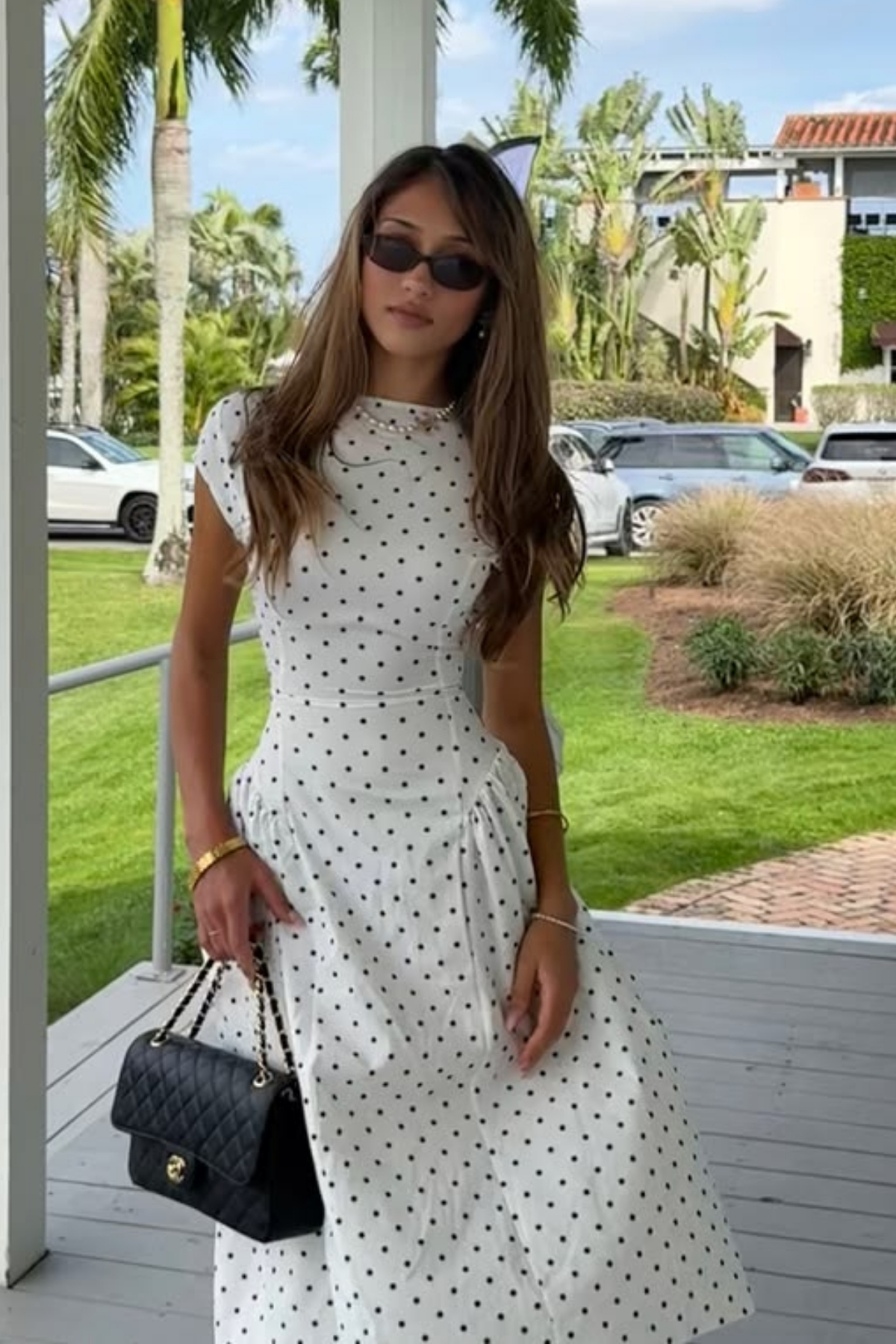 Strapless Polka Dot Dress HL027