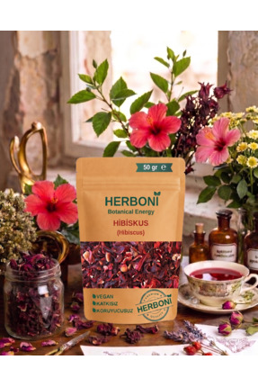 HERBONİ Hibisküs, Bamya Çiçeği, Mekke Gülü, Nar Çiçeği, Hibiscus Sabdariffa, ...