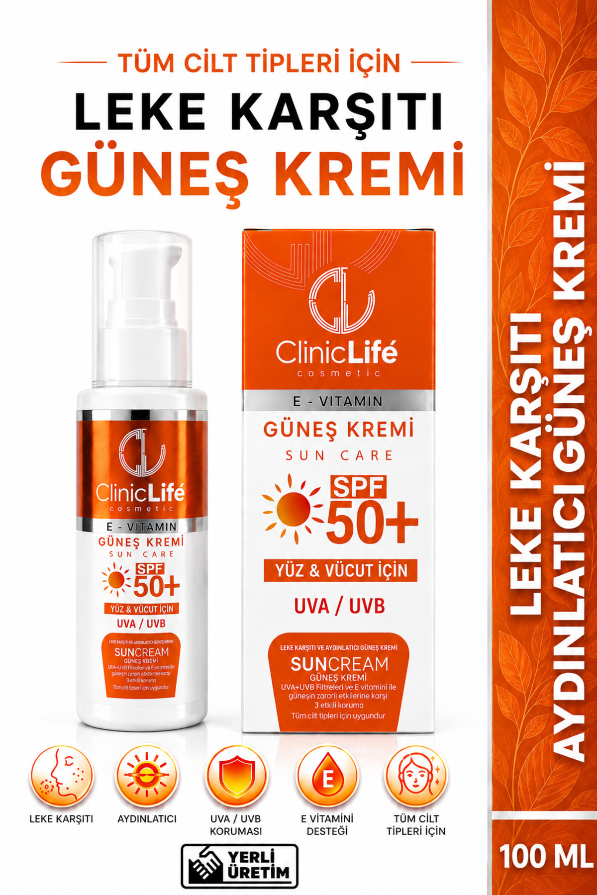 cliniclife Leke Karşıtı Aydınlatıcı Güneş Kremi 50+ Spf 100 ml — CL0301