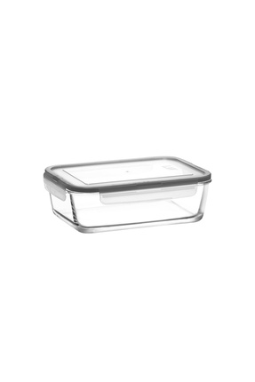 LAV Fresco Cam Saklama Kabı Tekli Ekstra Büyük 1750 ml Dikdörtgen Gri Kilitli...