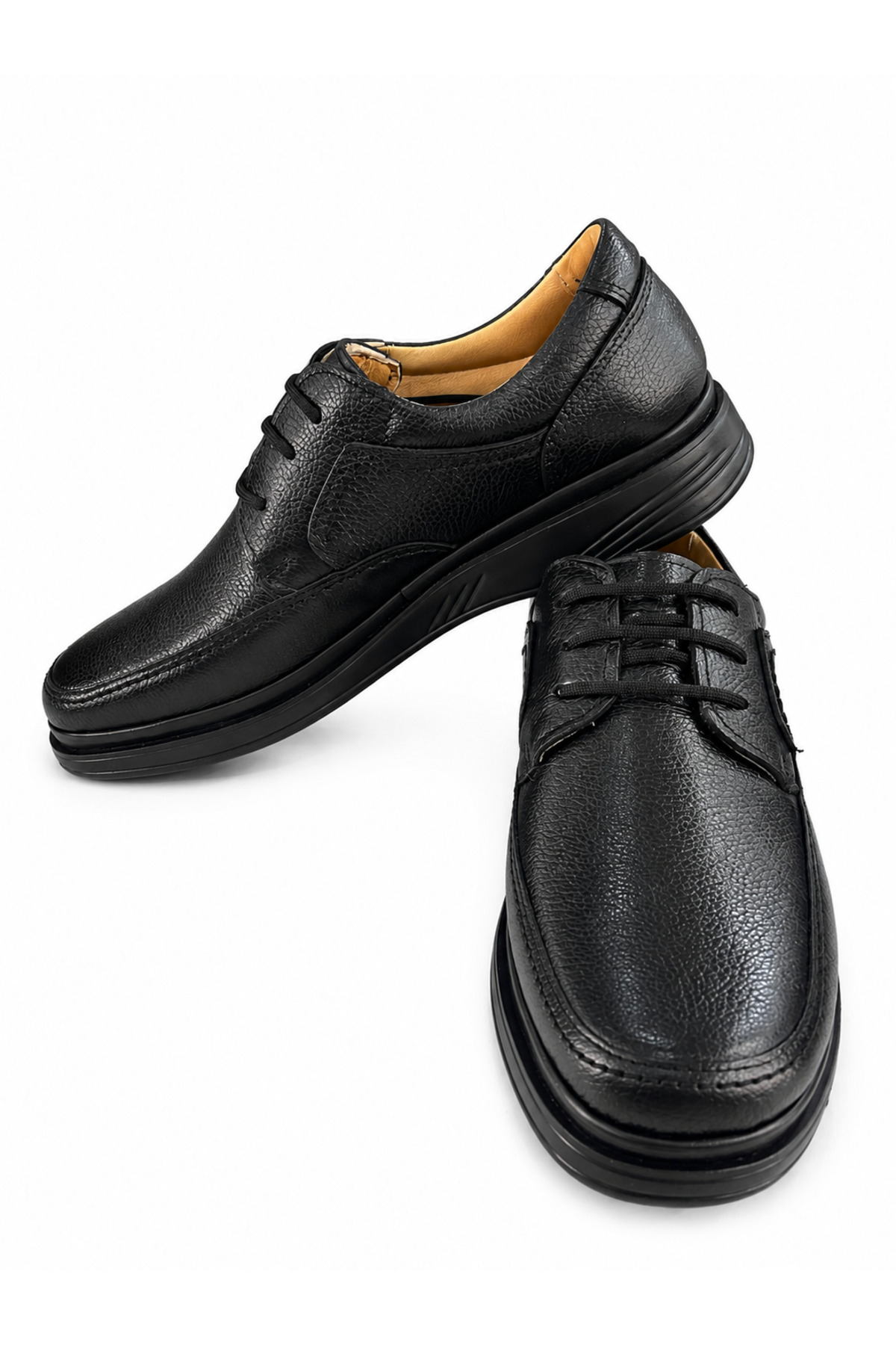 Cooka Shoes %100 Hakiki Deri Erkek Günlük Klasik Ofis/Baba Ayakkabısı – Esnek Taban Ortopedik Rahat – Kahverengi